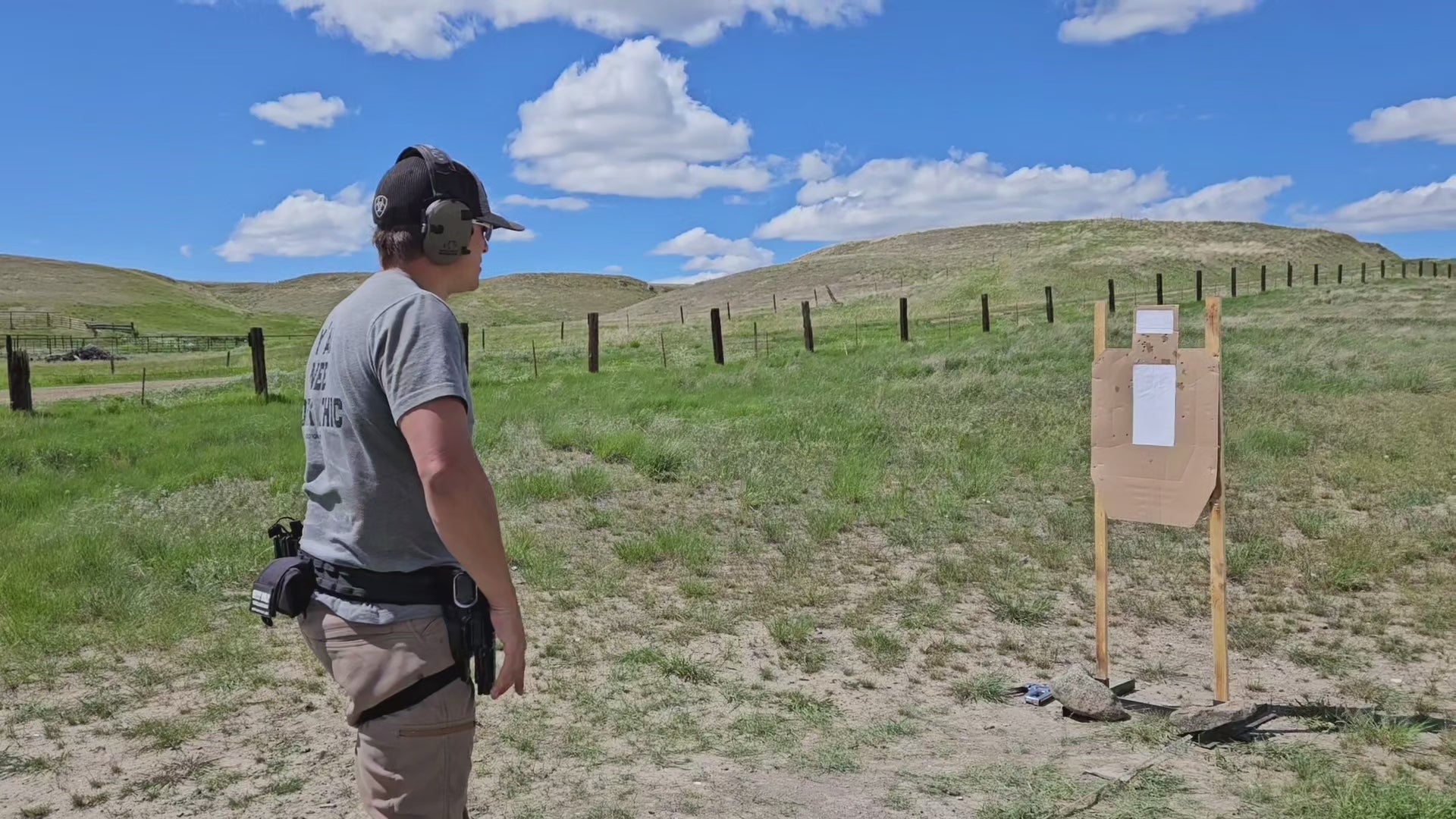 Load video: Dawson shooting at target at the gun range